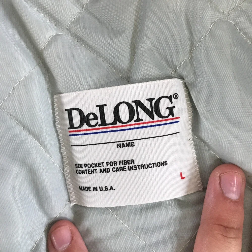 Vintage DeLong Corduroy Varsity Jacket Mens Large Royal Blue Snaps Lined - Picture 4 of 8